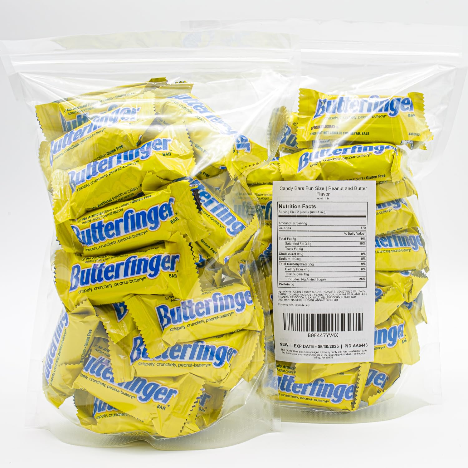 Candy Bars 3 lb – Anti Melt Pack, Crunchy Peanut Center, Chocolatey Shell, Individually Wrapped, Bulk Resealable Bag, Fun Size