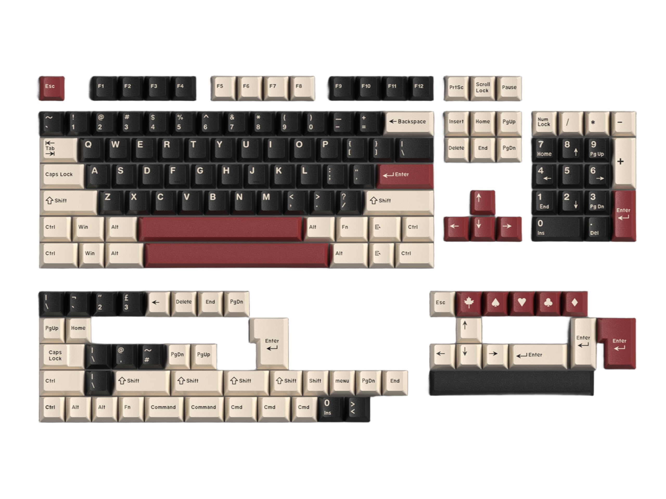 Rome Keycaps, 163 Keys Cherry Profile, Double Shot Keycaps Set, Custom Key caps for MX Switches Mechanical Keyboard