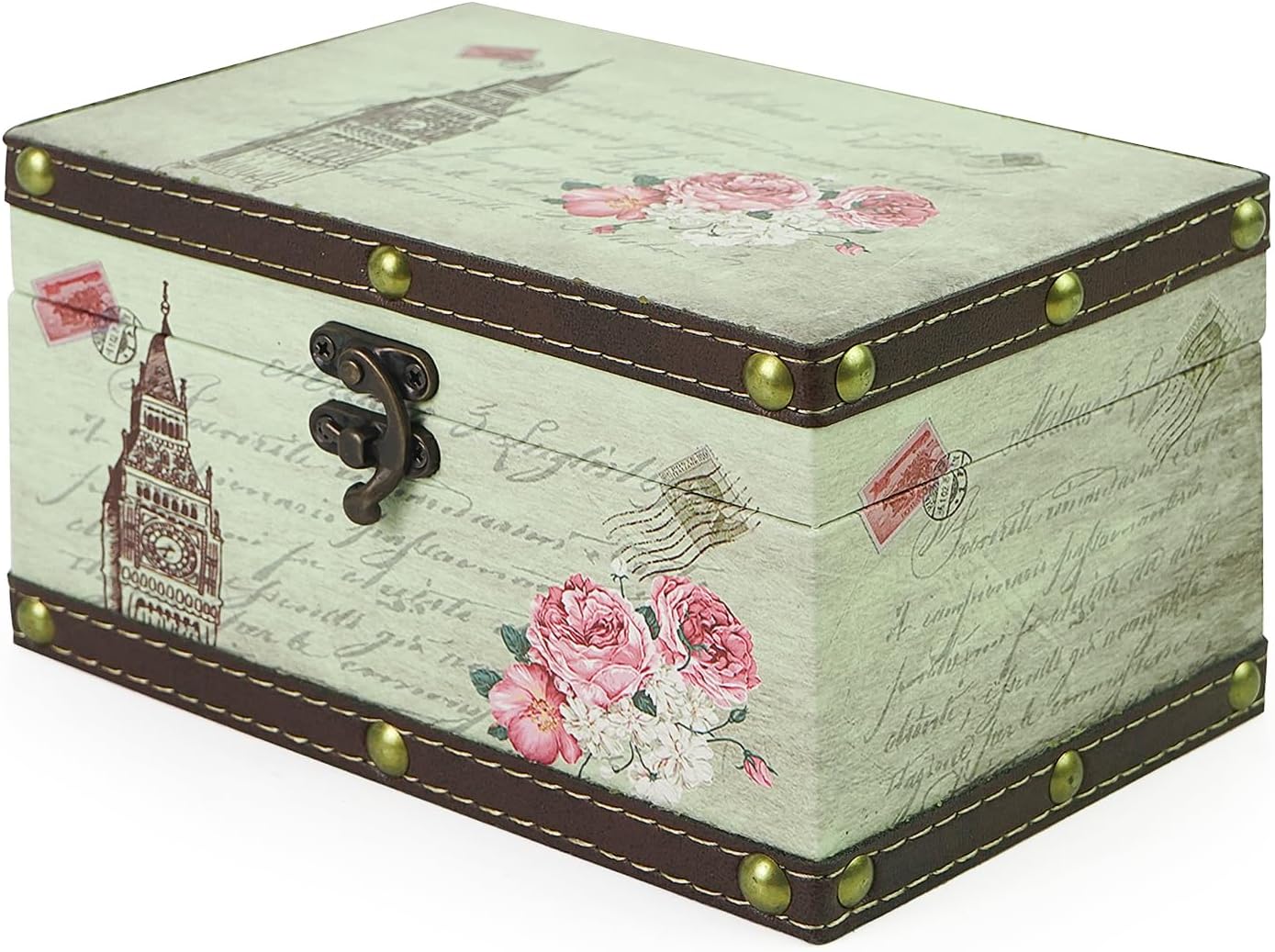 DreamsEden Small Wooden Keepsake Box, Decorative Boxes with Lids and Latch