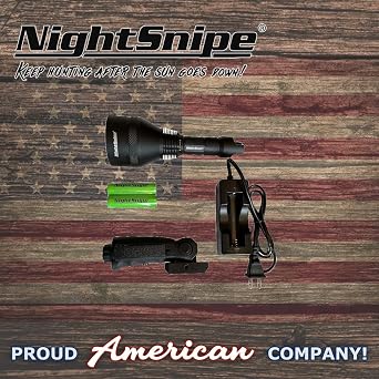 NightSnipe NS750 Extreme Red, Green, or White Dimmable Coyote-Hog-Predator Scan Light Combo Kit (Green)