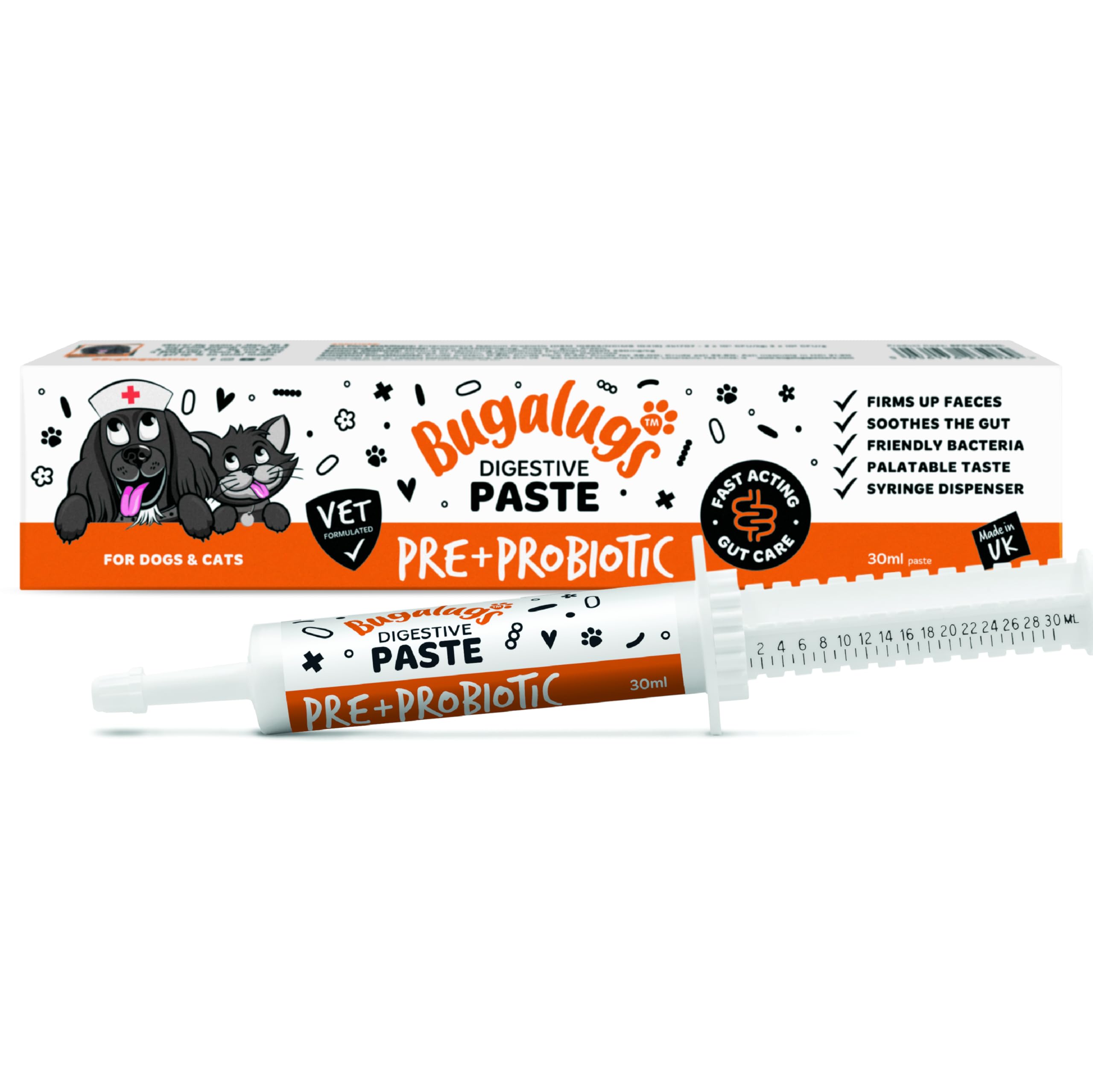 BUGALUGS Dog Probiotic Digestive Paste for Dog & Cat, Gut Health