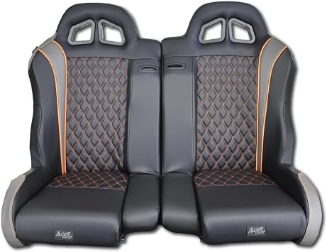 Daytona Bench Seat for Polaris RZR 1000 or Turbo Models 2014-2023 by Aces Racing Orange