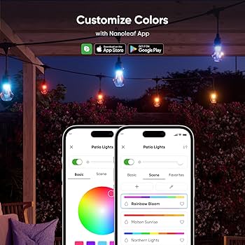 wataame1086　アルナ大用LED 　3個セット Nanoleaf Essentials Matter Smart Multicolor Outdoor String Lights