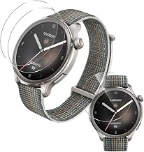 Amazfit Balance Glass Film, Set of 3, Made in Japan Asahi Glass Materials, Amazfit Balance Film, Tempered Glass, LCD Protective Film, Cover Case, Easy to Apply, 9H Hardness, Shockproof, Shatterproof, High Transmittance, High Touch Sensitivity, Bubble Prev