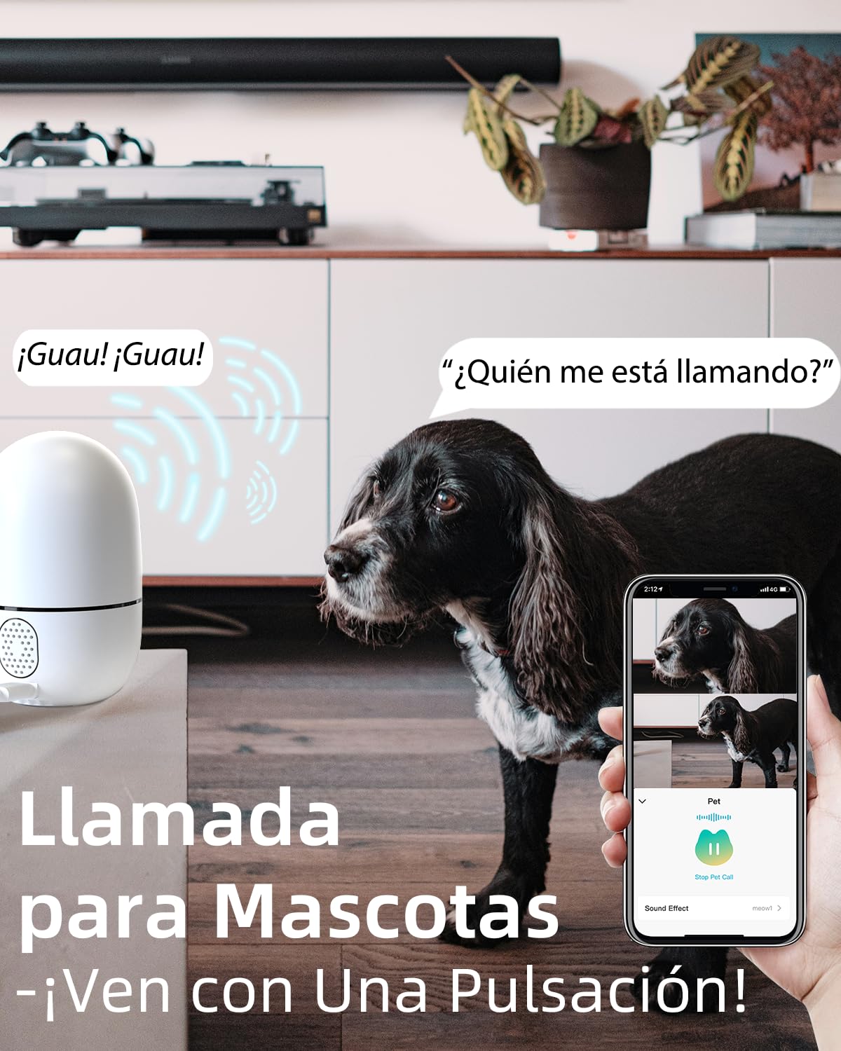 VIRTAVO Cámara Vigilancia Interior 1080P Doble Lente, Visión Nocturna Color Total y Seguimiento IA 360° | Audio Bidireccional, Alertas Móviles | para Bebé, Mascota y Hogar | WiFi 2.4GHz, SD/Nube