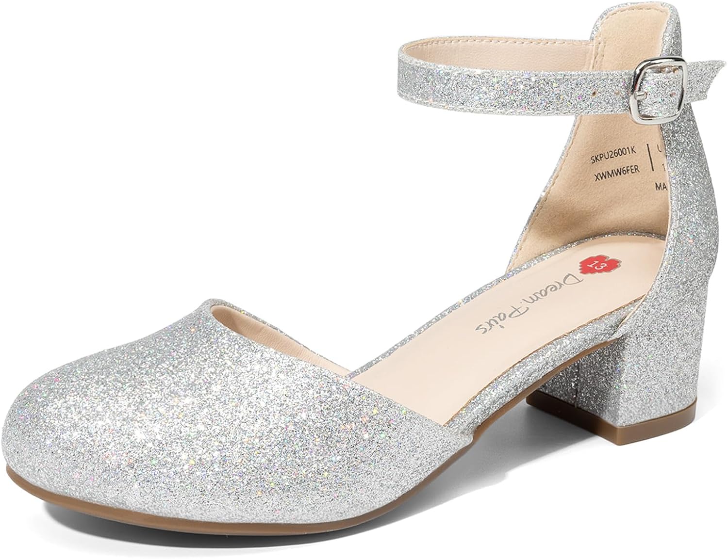 DREAM PAIRS Girls Dress Shoes Closed Toe High Heels Ankle Strap Toddler Little Big Kid Wedding Flower Party Pump