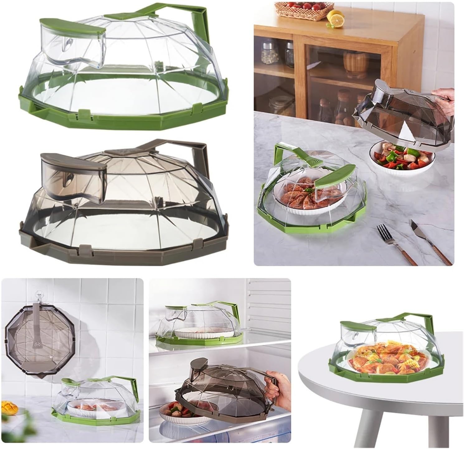 Clear Heating Insulation Cover With Handle & Water Storage Box Transparent Splatter Guard For Keeps Microwave Oven Clean(Coffee)