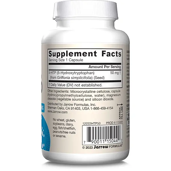 Jarrow Formulas 5-HTP 50mg, Brain and Memory Support, 90 Count 10
