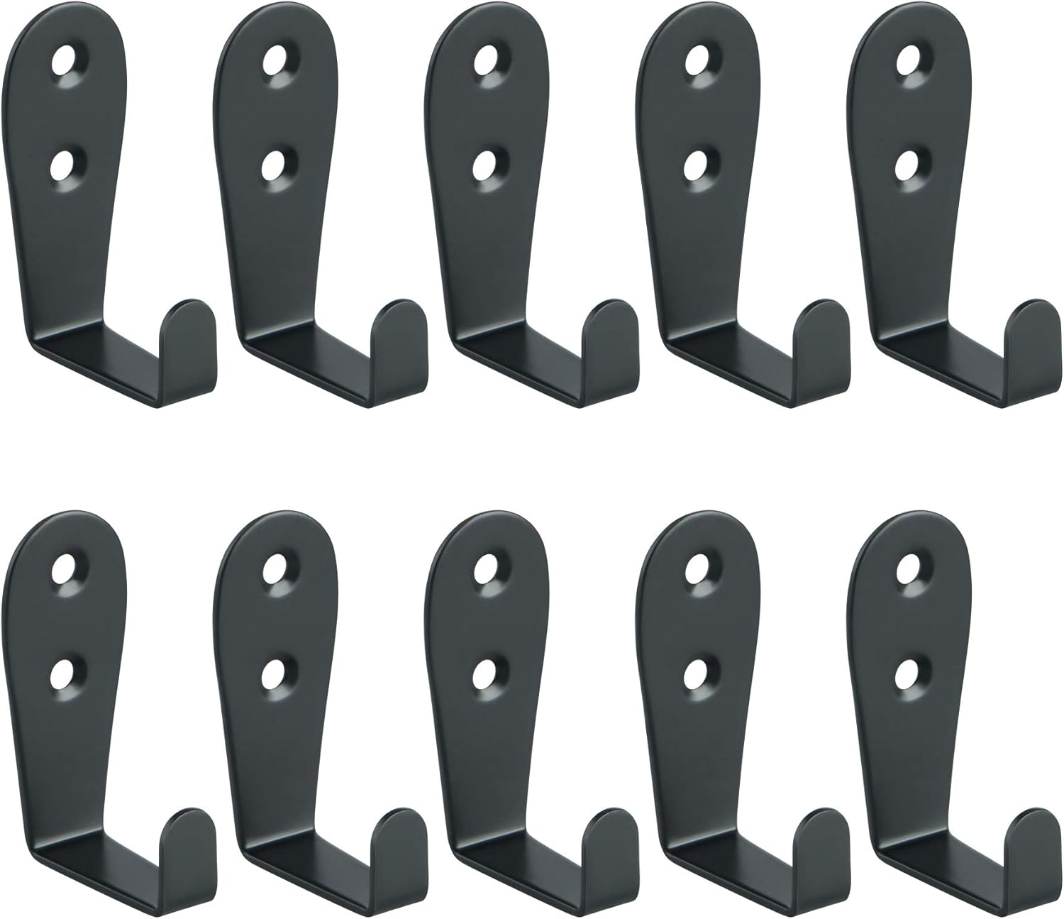Alise Single Robe Coat Hook Towel Hooks Wall Mount Clothes Hooks for Bathroom Kitchen Closet Toilet Garage Balcony,Stainless Steel Hat and Coat Hook for Robes, Bags, Keys, Clothes,Black,10 Pcs