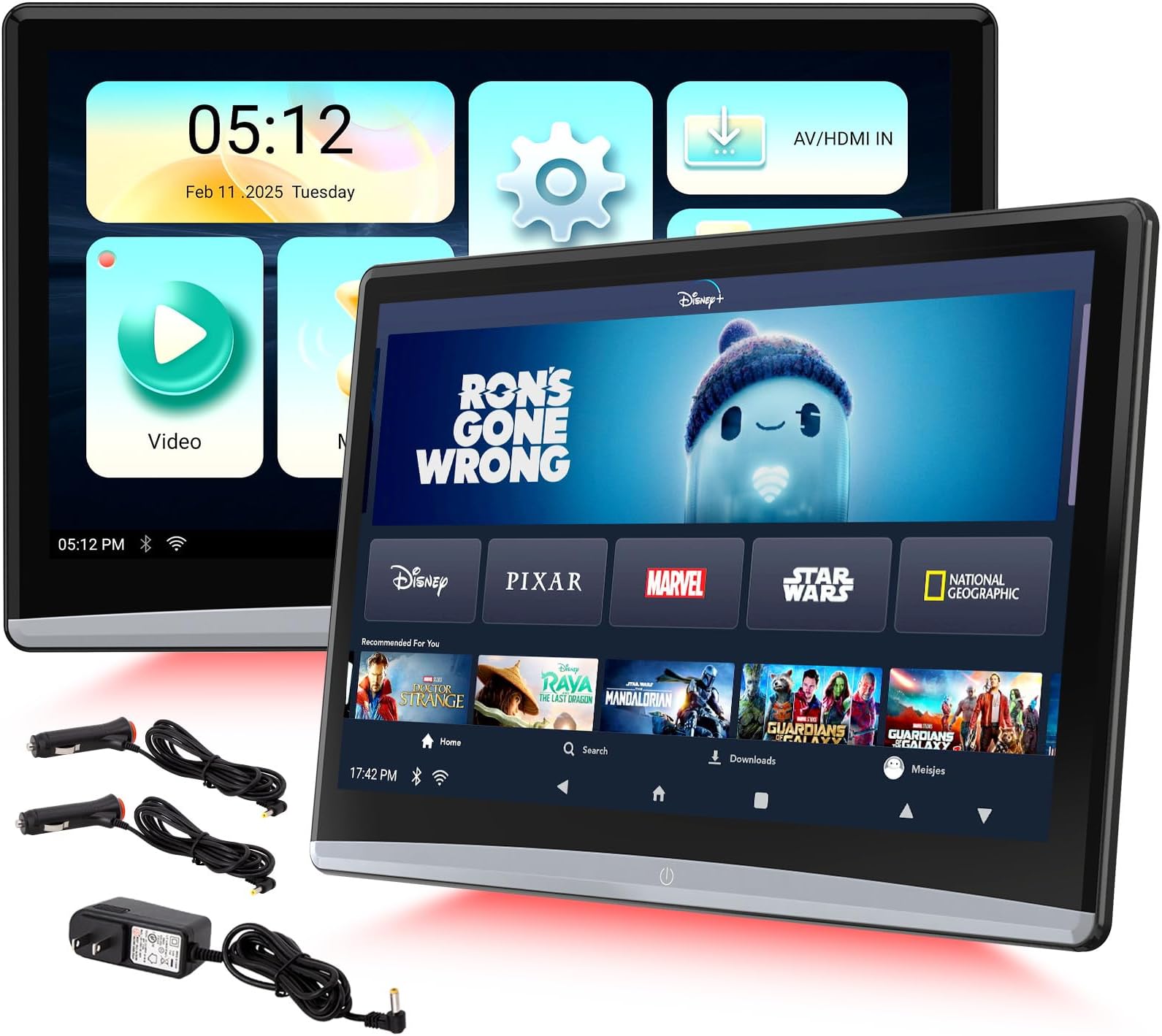 12.4" dual Android 11 car tv screens