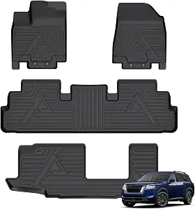 ANBINGO Custom Fit Floor Mats for 2022–2025 Nissan Pathfinder 8‑Seat / Infiniti QX60 7‑Seat (Full Set)
