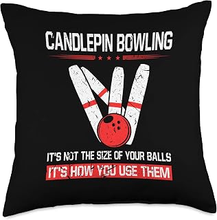 Candlepin Bowling Size of Balls Funny New England Canada Throw Pillow