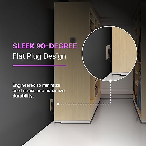 Miniatura 2 de Cable de extensión de aire acondicionado y electrodomésticos de alta resistencia de 10 pies, calibre 14, 15 amperios, certificación ETL, color gris