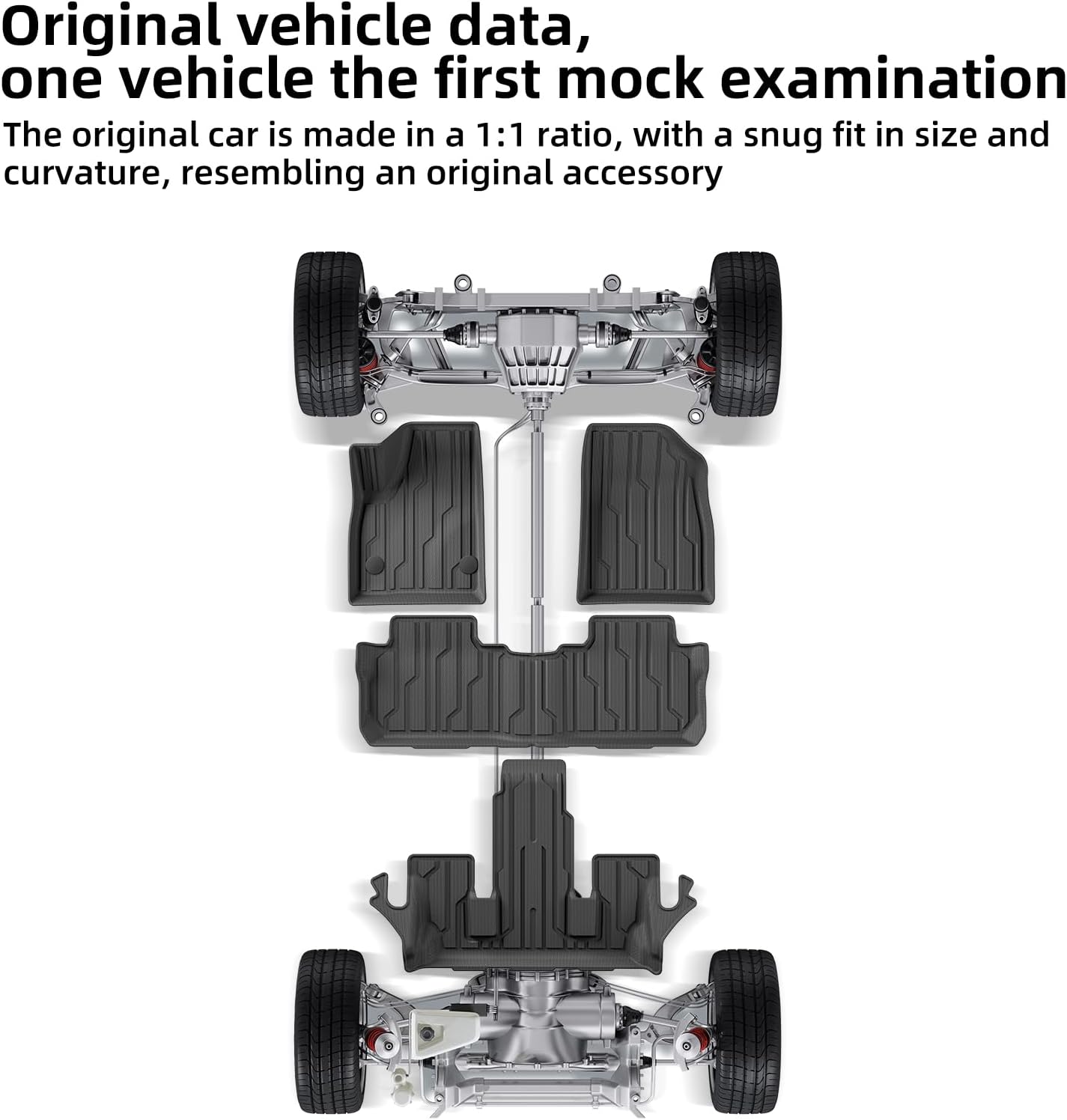 SMABEE Floor Mats for 2017-2023 GMC Acadia 6-Seat All Weather TPE Mats Floor Liners Accessories 1st,2nd and 3rd Row Car Mats Interior Black