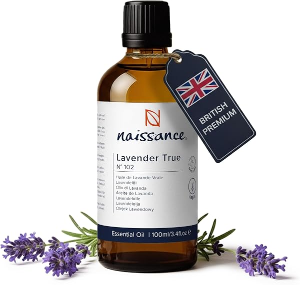 Naissance Huile Essentielle de Lavande Vraie Francaise (no. 102) 100ml - Lavandula Angustifolia - Huile Relaxante Pour Aromathérapie, Diffuseur, Massage - 100% Pure, Naturelle, Végane et Sans OGM - 1