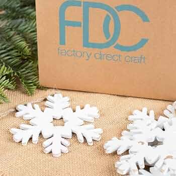 Hestya 50 Pieces Wooden Snowflake Ornaments - Unfinished DIY Craft Cutouts, 5cm, With Hanging Strings