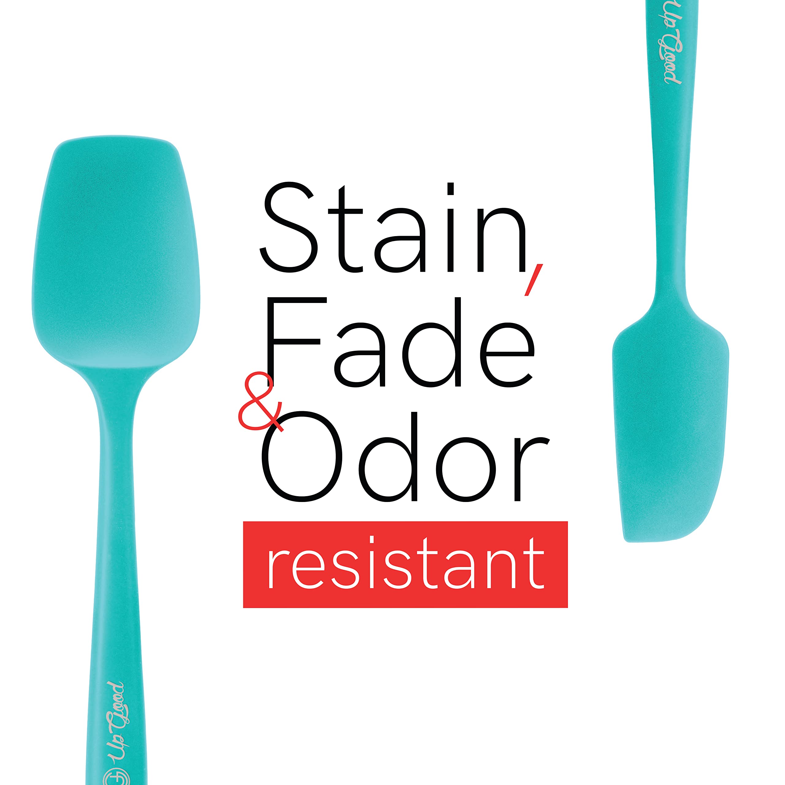 UpGood Set di spatole in silicone 315,6 °C – resistente al calore – Spatole da cucina piccole e grandi – Flessibili senza BPA – Utensili per cucinare, cuocere al forno e mescolare (4 pezzi, verde