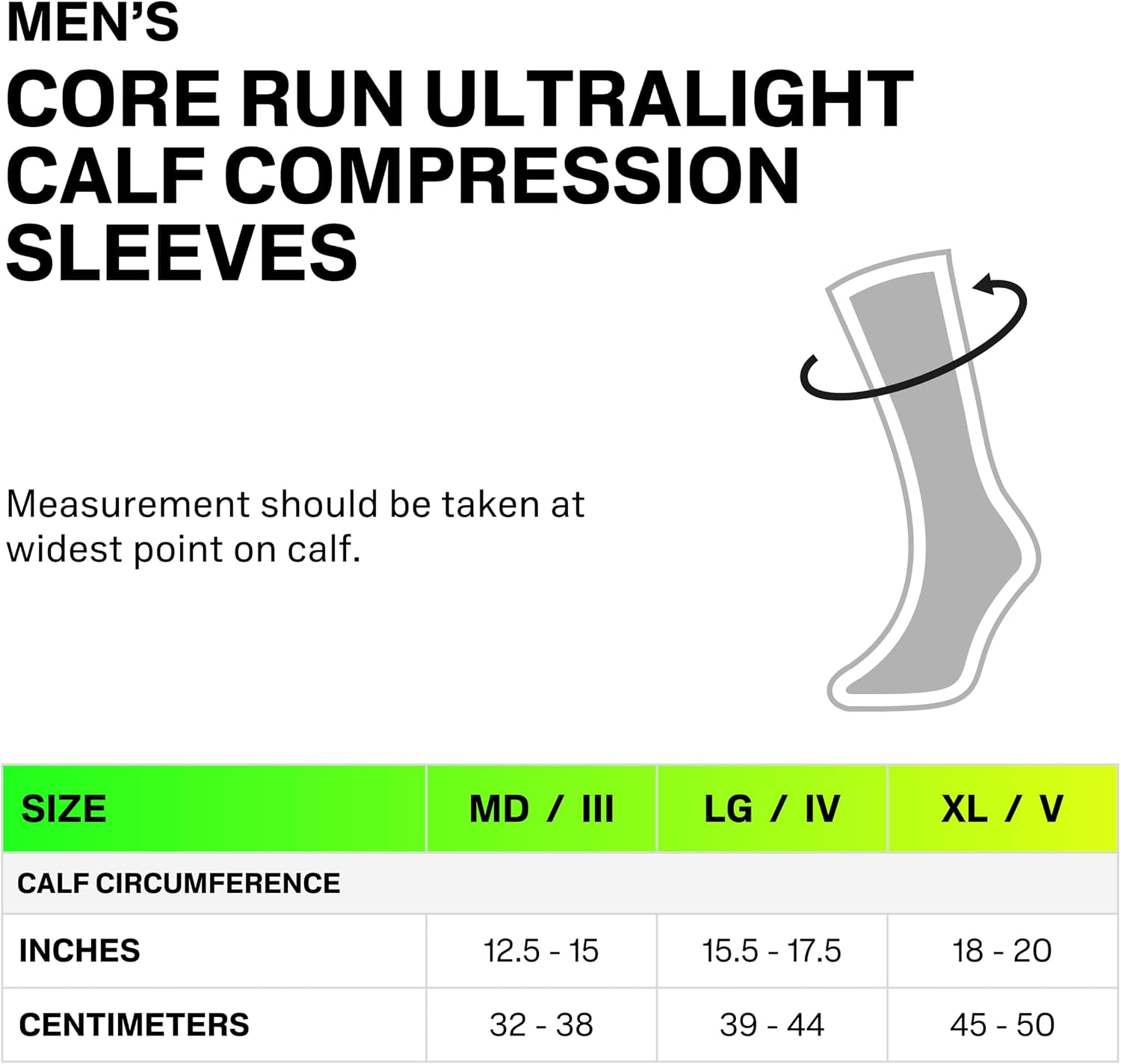 CEP Mens Core Run Ultralight 20-30 mmHg Calf Sleeves – Performance Compression Support, Quick-Dry for Running