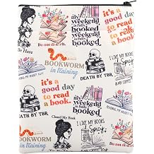 Book Reading Book Cover Book Lovers Book Sleeve Literature Gift Book Club Gift Bookworm Gift TBR Gift Librarian Gift Zipper Pouch ReadingBookwormBS