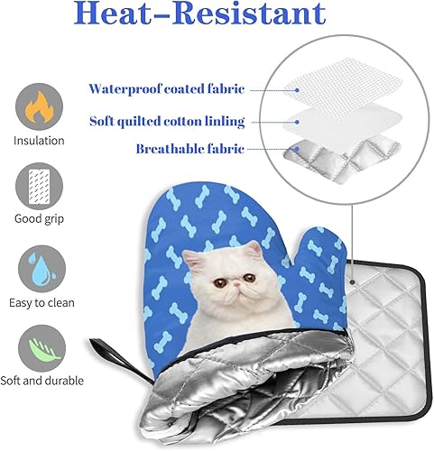 Miniatura 4 de Manoplas de horno personalizadas, soportes para ollas con nombre y foto personalizados, resistentes al calor y al calor, antideslizantes, para