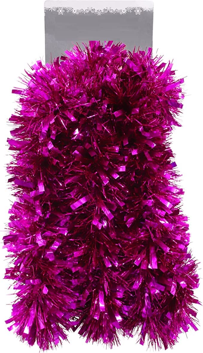 Silver Christmas Tinsel Garland - 5 Pack -7