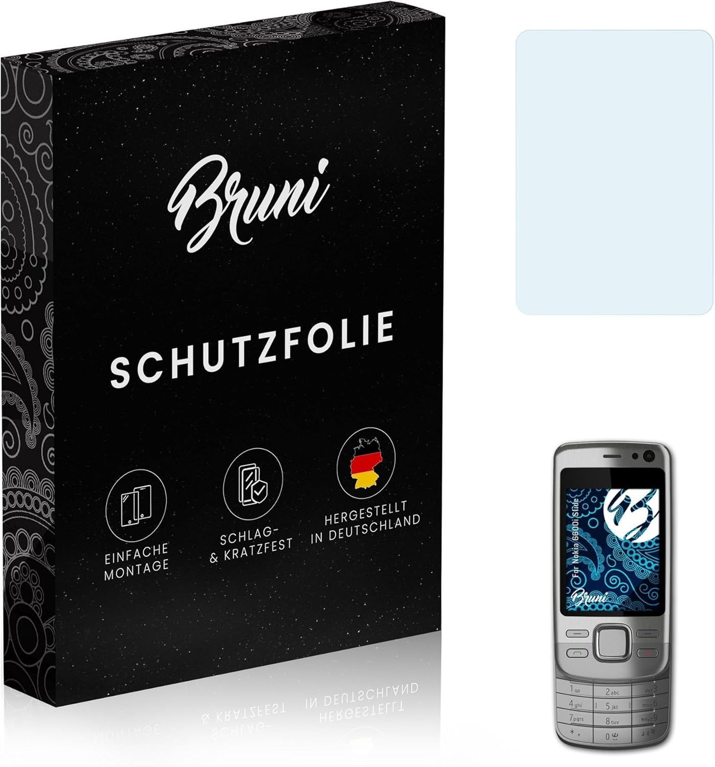 Bruni Screen Protector compatible with Nokia 6600i Slide Protector Film, crystal clear Protective Film (2X)
