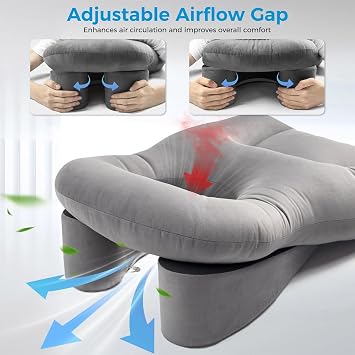 Face Down Pillow Soft Breathable Cushion | Face Sleeping Pillow for Home Bed Couch Recliner Rest Lounging Reclining Sitting