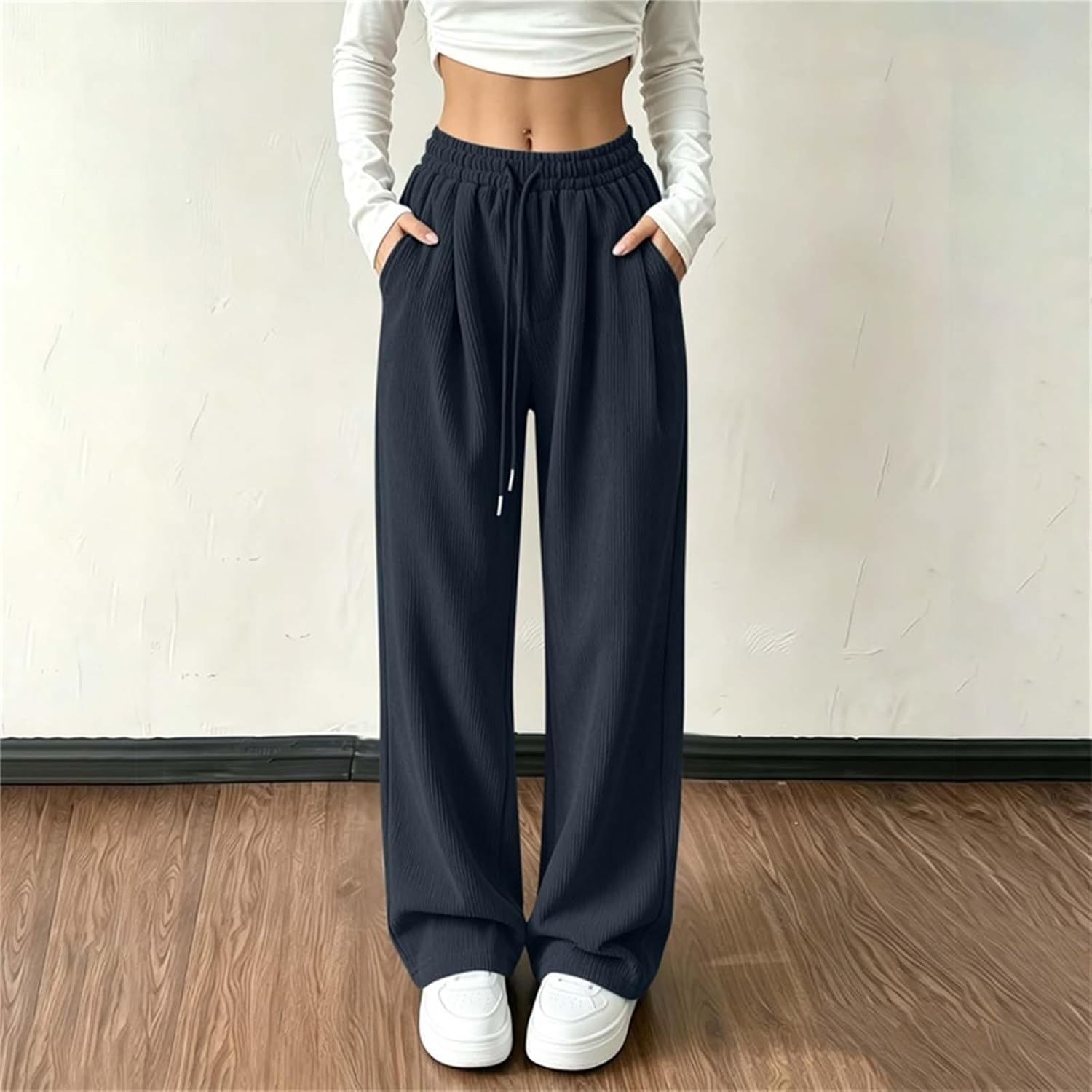 Women's Corduroy Barrel Wide Leg Pants Fall Trousers