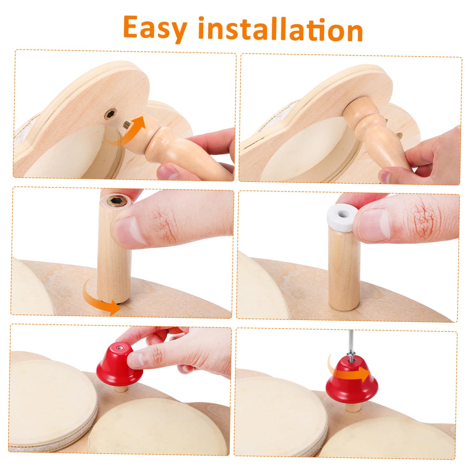 Mikikit Percusión Infantil de Madera con Xilófono y Pandereta Instrumento Musical Educativo para Regalo Colorido y Seguro Sonido Claro y Variedad de Tonos