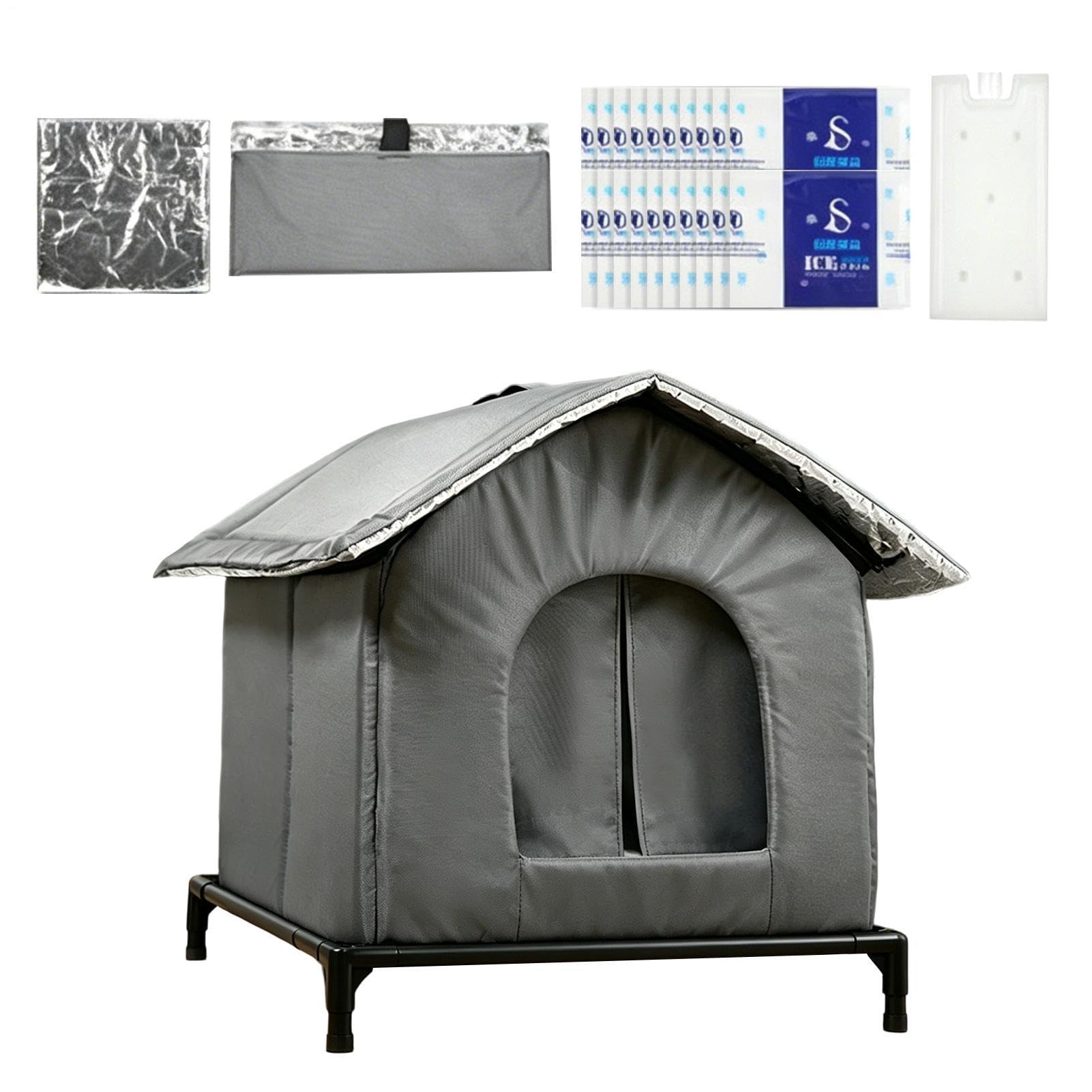 Niche rafraîchissante pour chat | Rafraîchisseur pliable avec packs de glace | Niche extérieure pour animaux de compagnie, pour intérieur et extérieur, maison, balcon, jardin et magasin d'Ani