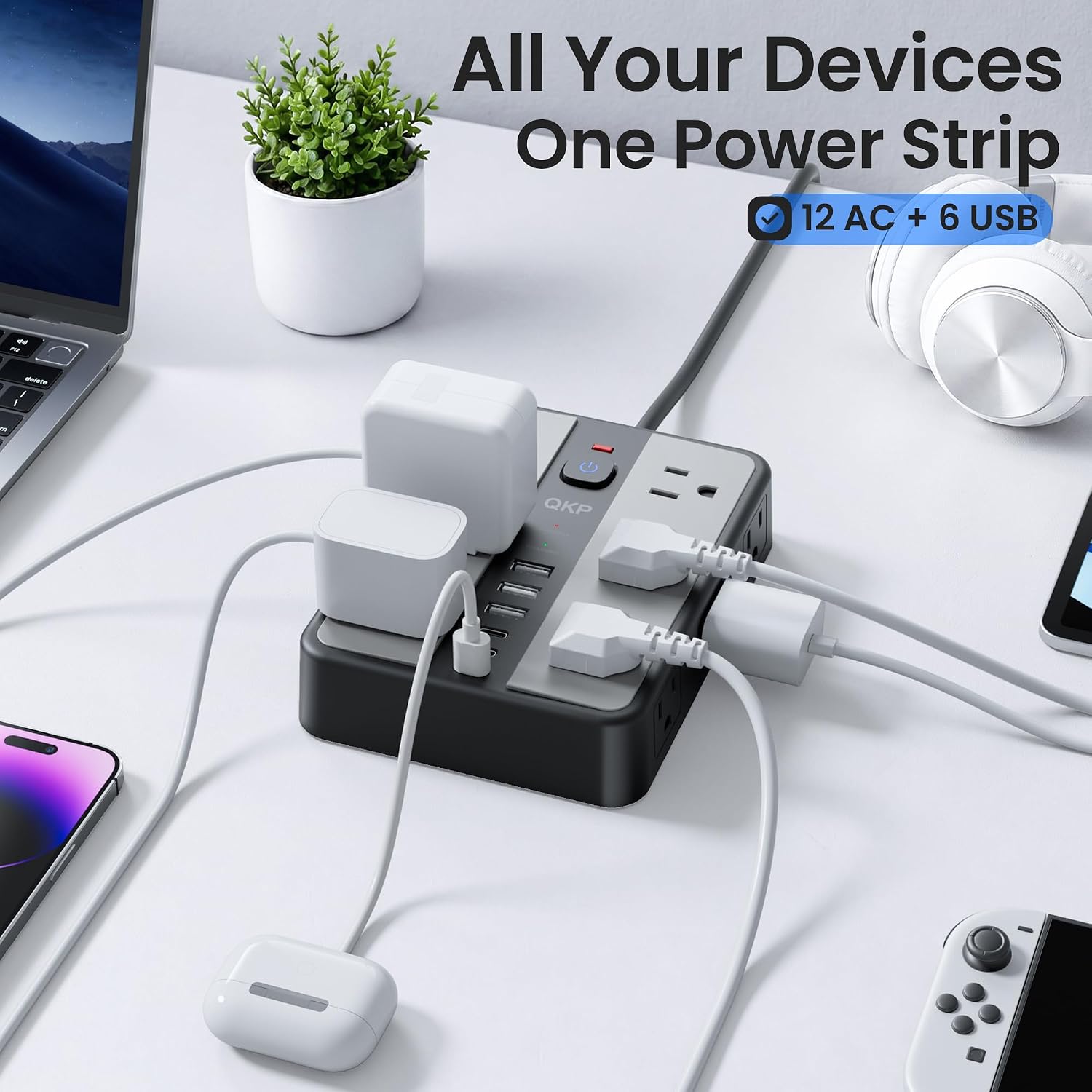 2400J Surge Protector Power Strip with 12 Outlets, 6 USB (3 USB C), 6 FT 8 71o7wFAMbqL. AC SL1500
