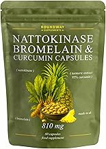 Nattokinase Bromelain Curcumin | Foreign Protein Detox & Cleanse with Black Pepper Extract | High Strength | 60 Vegan Capsules, Made in The UK by Roundway Supplements