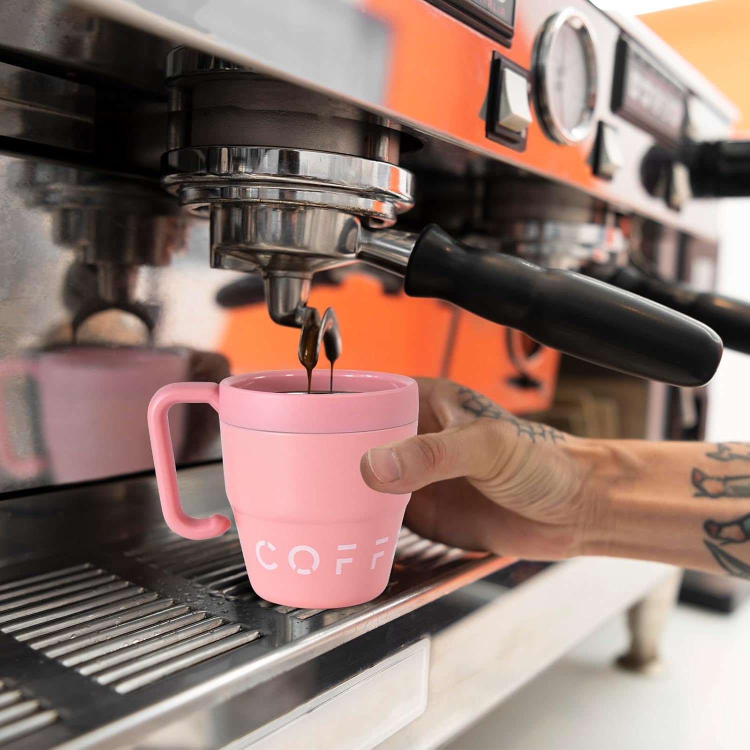 Insulated Coffee Mug with Handle, 14oz Cute Travel Mug Coffee Tumbler Stainless Steel Vacuum Ice Cup, to Keeps Beverages Hot or Cold for Camping, Office & Travel Gifts, Pink - Image 7