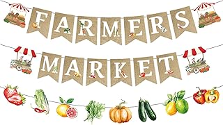 Farmers Market Party Decorations - 3PCS Farmers Market Decor for Party Banners Farm Garden Fruit Vegetable Themed Birthday Decorations Locally Grown Baby Shower Supplies Pre-Assembly
