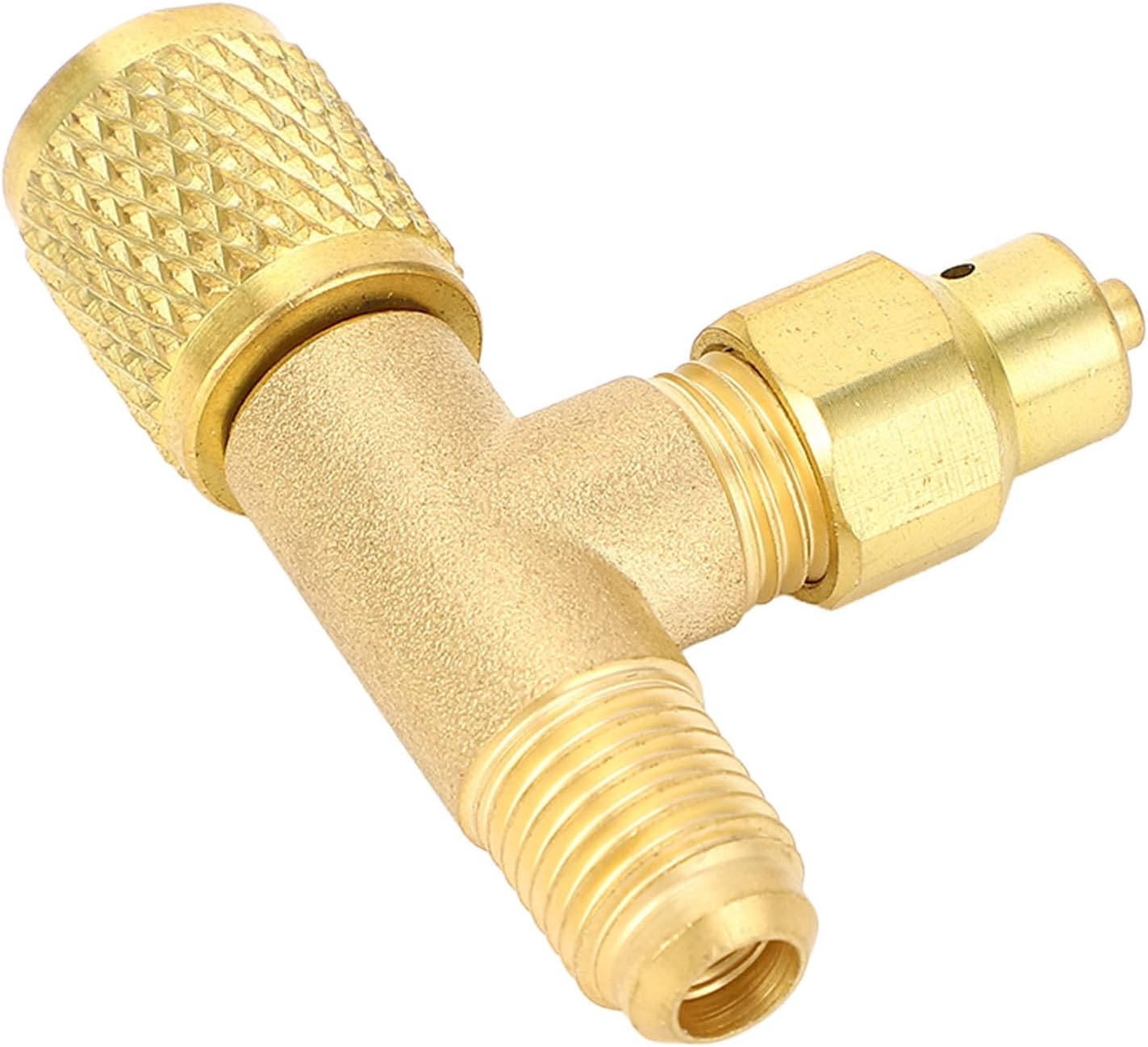 Válvula de Carga de Refrigerante Pwshymi, Válvula de Escape de Latón para Herramientas de Reparación de Líneas de Aire Acondicionado