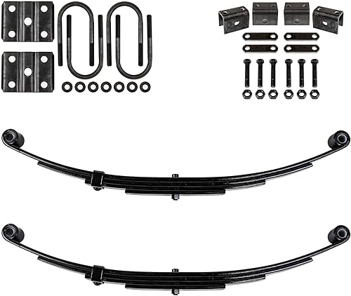 The Trailer Parts Outlet - Kit de suspensión de resorte de doble ojal de 4 hojas para remolque y suspensión de eje único para tubo de 2 38" - ejes