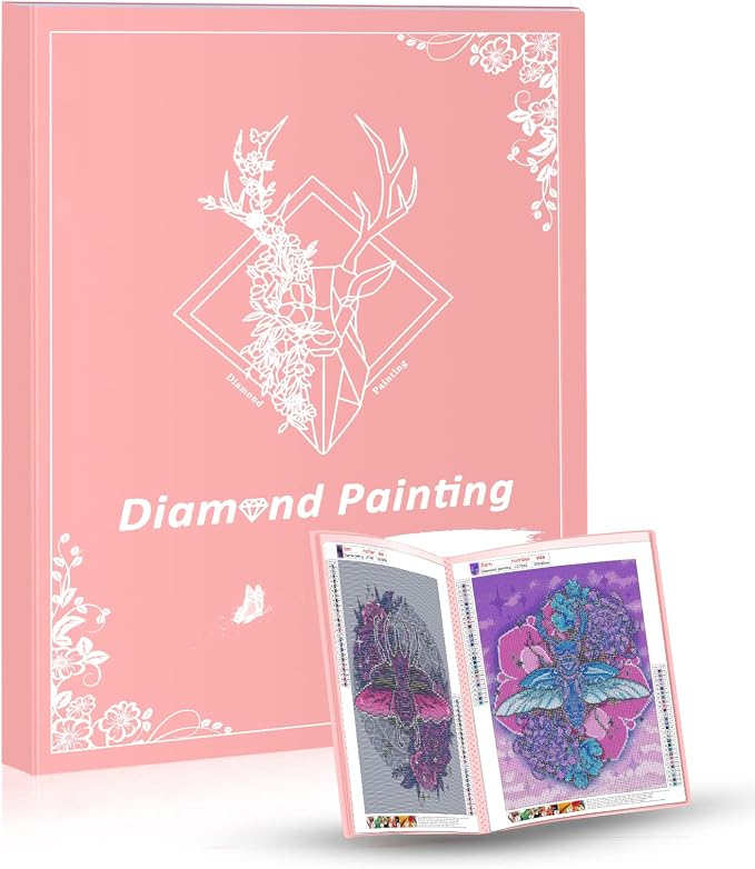 2-Pack A3 Diamond Painting Storage Books – 60 Pockets, Waterproof, Keeps Canvases Flat – Portfolio Folder For Art & Documents