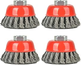 4 Pieces - 3 Inch Twisted Knotted Wheel Cup Brush with 5/8