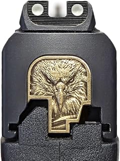 Milspin Slide Back Plate Compatible with Smith and Wesson M&P Shield Subcompact | Deep Engraved | Veteran Made in USA (Brass 3D Eagle) - Milspin