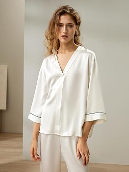 【LILYSILK】レディース パジャマ セット Amazon | [LilySilk] レディース シルクパジャマ シルクスエード 七分