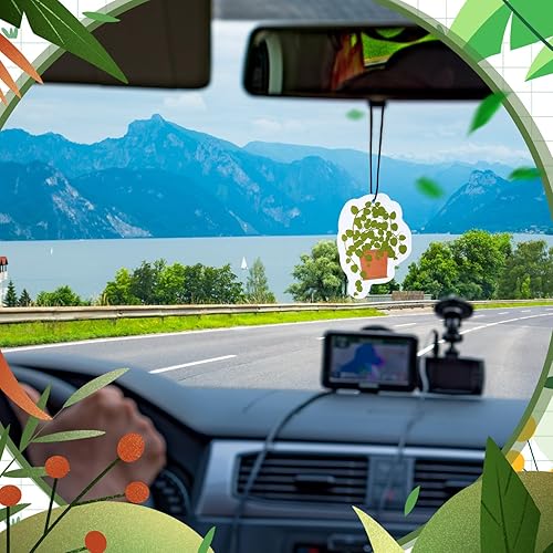 Miniatura 5 de 15 piezas de ambientador de plantas colgantes, accesorios divertidos para plantas, espejos, ambientadores de automóvil, lindos perfumados,