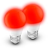 Red Light Bulbs for Sleep, 625nm Red Night Lighting 25w-40w Equivalent, Blue Light Blocking, 3W 300lm, E26 Medium Base for Bedroom Sleep, Mood, Outdoor Porch, Holiday Lighting, Non-Dimmable, 2Pack