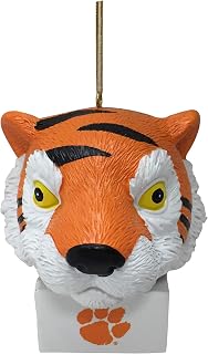 Clemson Tigers Mascot The Tiger 3.5" Tall Head Logo Ceramic Resin Officially Licensed Grad Gift Christmas Ornament Orange Home Office Dorm Fan Merchandise Birthday Present
