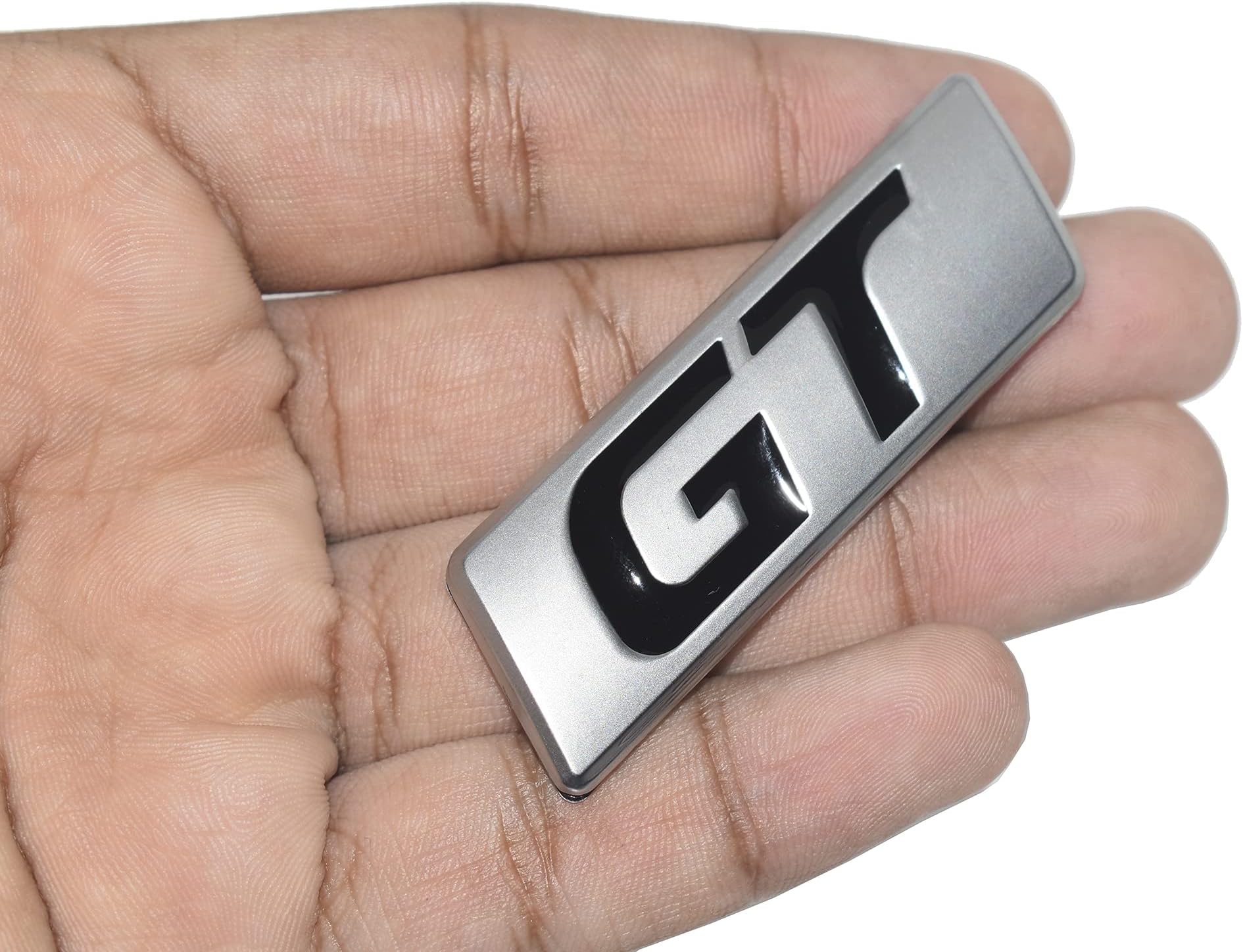 Incognito GT Badge Sticker for All Cars, Metal (Silver with Black)