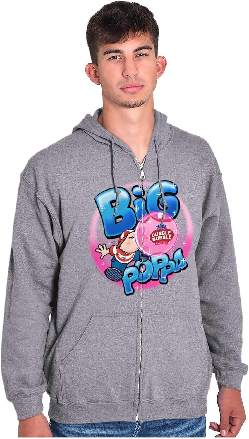 Brisco Brands Airbrushed Dubble Bubble Big Poppa Zip Up Hoodie Mens Womens