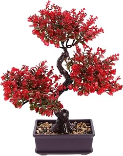 Artificial Potted Plant Fake Bonsai Tree Fake Potted Bonsai Simulation Potted Faux Bonsai Trees Greenery Outdoor Plants False Green Plants Office Japanese-Style Plastic Bonsai Pot