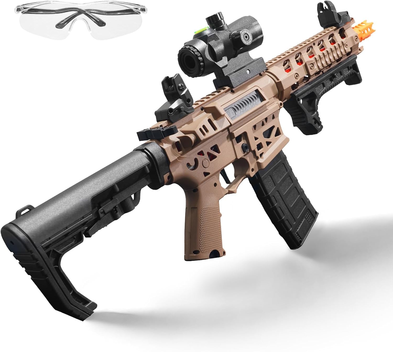 JellyBullet Automatic Blaster, Nylon Body, 200 FPS Automatic Repeating & Single Mode, Pre-Feeding Magazine, Ages 18+ (ARSND15)