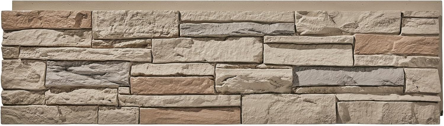 Iron Gray Faux Stone Outside Corner Panels 24.88" Interlocking Height Per Pair for Professional 90-Degree Wall Edge Finishing (6-Pack, 3 Pairs)