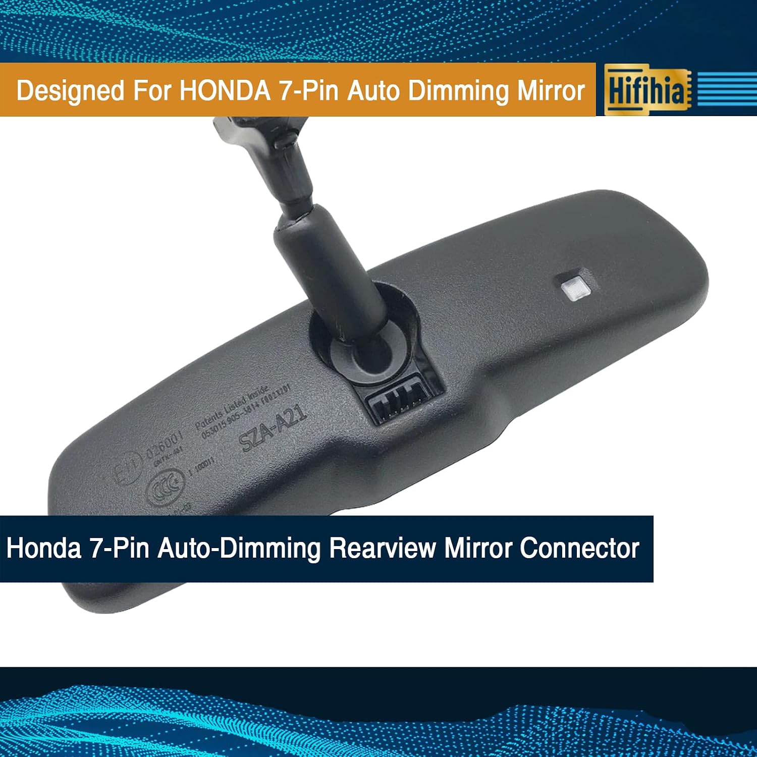 7-Pin Type Dash Cam Power Adapter for Honda (Ridgeline, Passport, Pilot, CRV, HRV, Insight, Odyssey, Clarity) & Acura (ILX, MDX). Connects to Rearview Mirror Plug & Play.