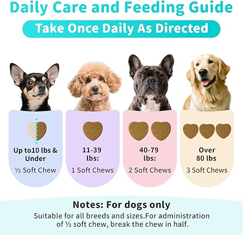 Miniatura 7 de Probióticos para perros, enzimas digestivas para apoyo a la salud intestinal, suplemento de fibra para perros con calabaza para diarrea y apoyo